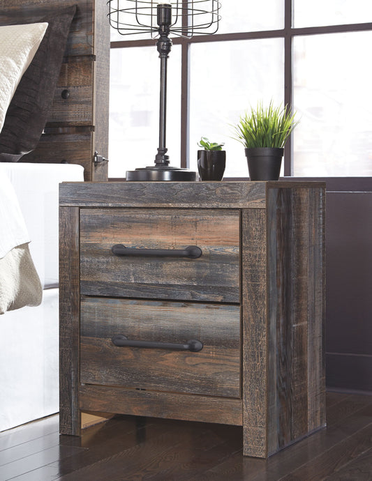 Drystan - Two Drawer Night Stand - Brown / Beige by Ashley – Accent Nightstands