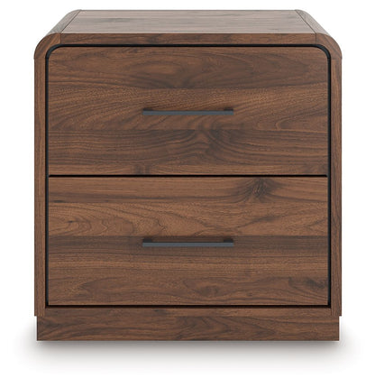 Fortlorn - Two Drawer Night Stand - Walnut Brown by Ashley – view 2