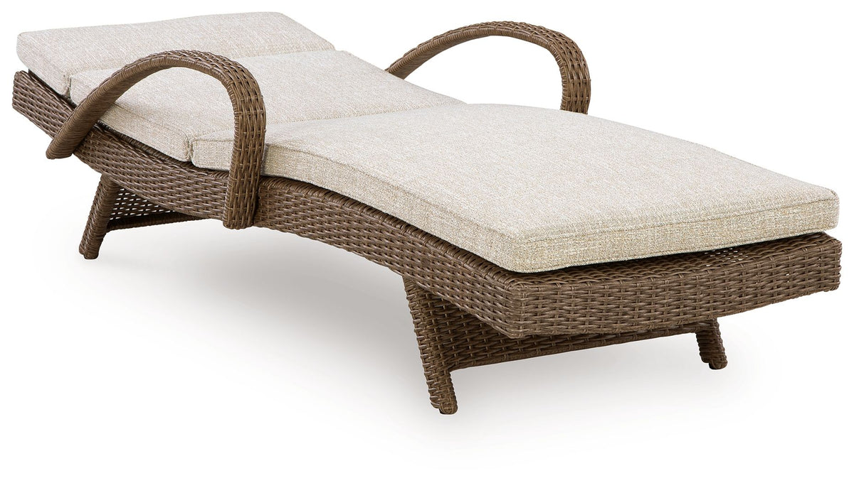Laguna Heights - Chaise Lounge With Cushion - Beige by Ashley – view 2