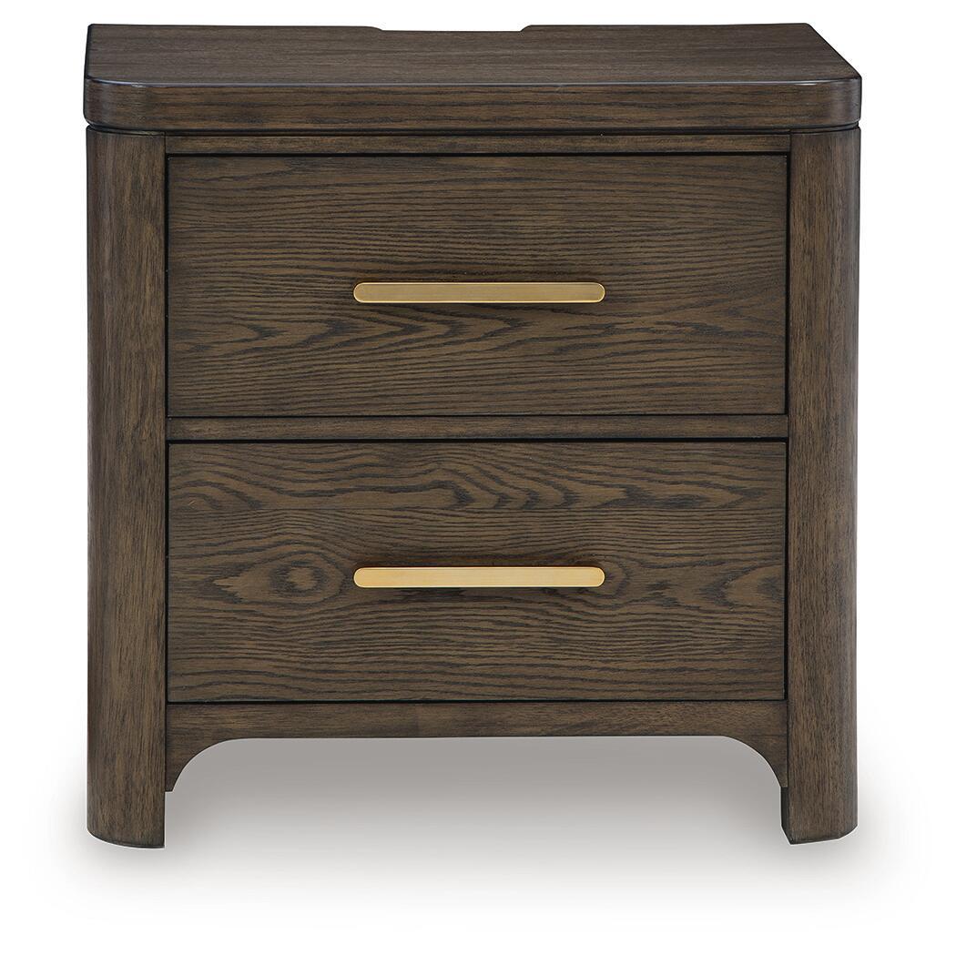 Radkin - Two Drawer Night Stand - Burnished Brown by Ashley – view 2