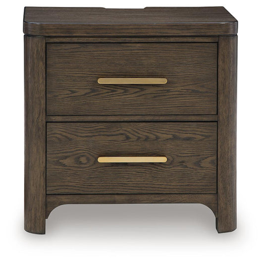 Radkin - Two Drawer Night Stand - Burnished Brown by Ashley – view 2