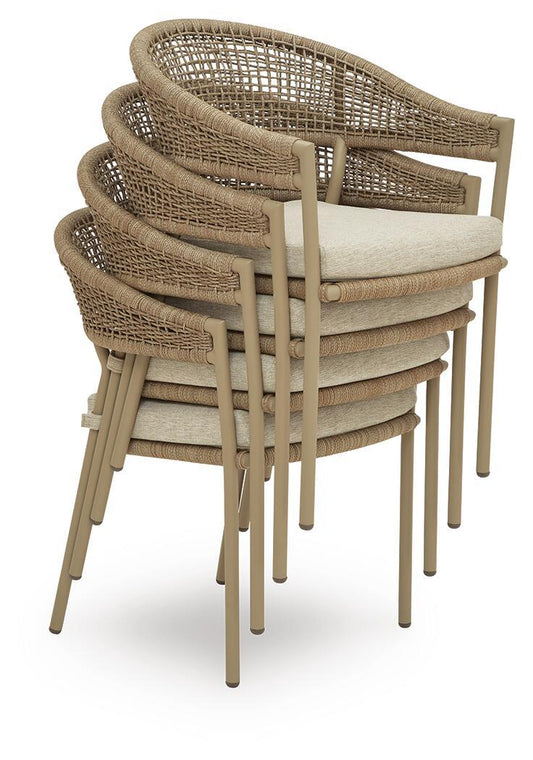 Orchard Beach - Arm Chair With Cushion (Set of 4) - Beige by Ashley – view 2