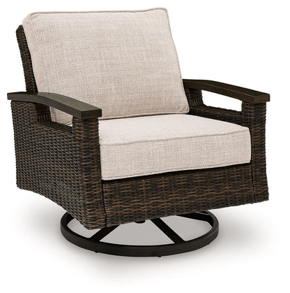 Monterey Point - Swivel Lounge Chair (Set of 2) - Dark Brown by Ashley – view 2