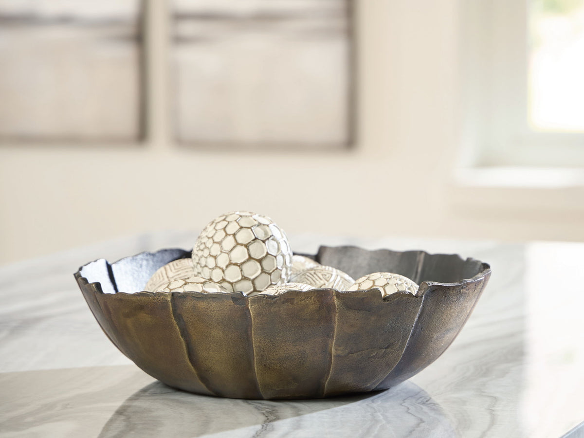 Aidman - Bowl - Black / Antique Gold Finish by Ashley – view 3