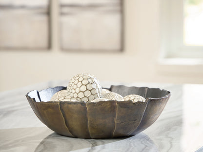 Aidman - Bowl - Black / Antique Gold Finish by Ashley – view 3