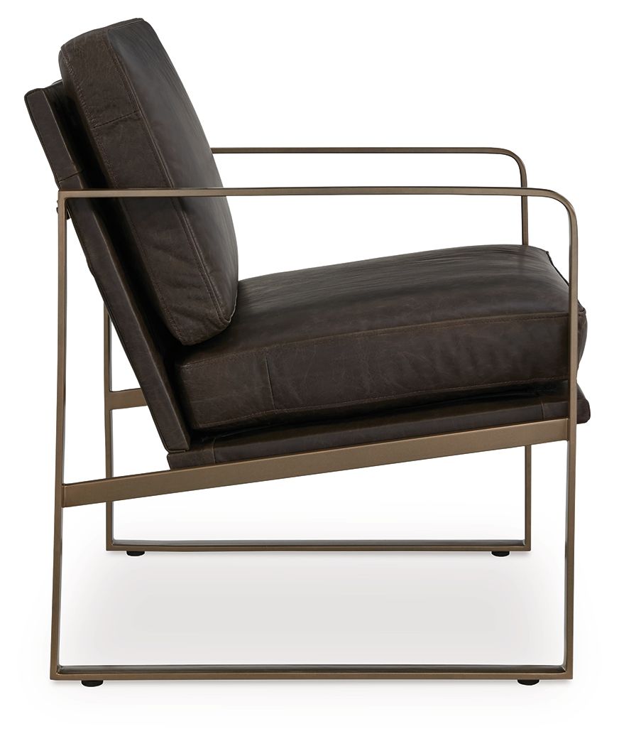 Bradett - Accent Chair - Dark Brown / Gold Finish by Ashley – view 3
