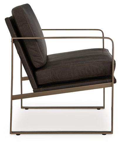 Bradett - Accent Chair - Dark Brown / Gold Finish by Ashley – view 3