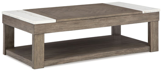 Loyaska - Lift Top Cocktail Table - Grayish Brown / White by Ashley – Cocktail Tables