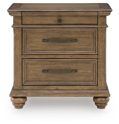 Karallin - Three Drawer Night Stand - Medium Brown by Ashley – view 3