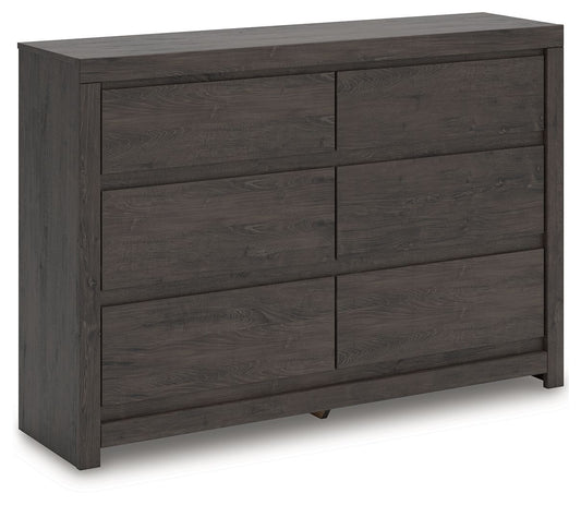 Fraluna - Six Drawer Dresser - Charcoal by Ashley – Dressers
