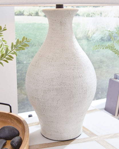 Ashbend - Ceramic Table Lamp - Antique White by Ashley – view 4