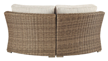 Beachcroft - Curved Corner Chair w/Cushion - Beige by Ashley – view 2