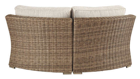 Beachcroft - Curved Corner Chair w/Cushion - Beige by Ashley – view 2