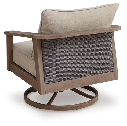 Harmony Headlands - Swivel Lounge With Cushion - Natural / Gray