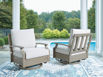 Rainier Ranch - Swivel Glider Chair With Cushion - Brown / Beige by Ashley – view 2