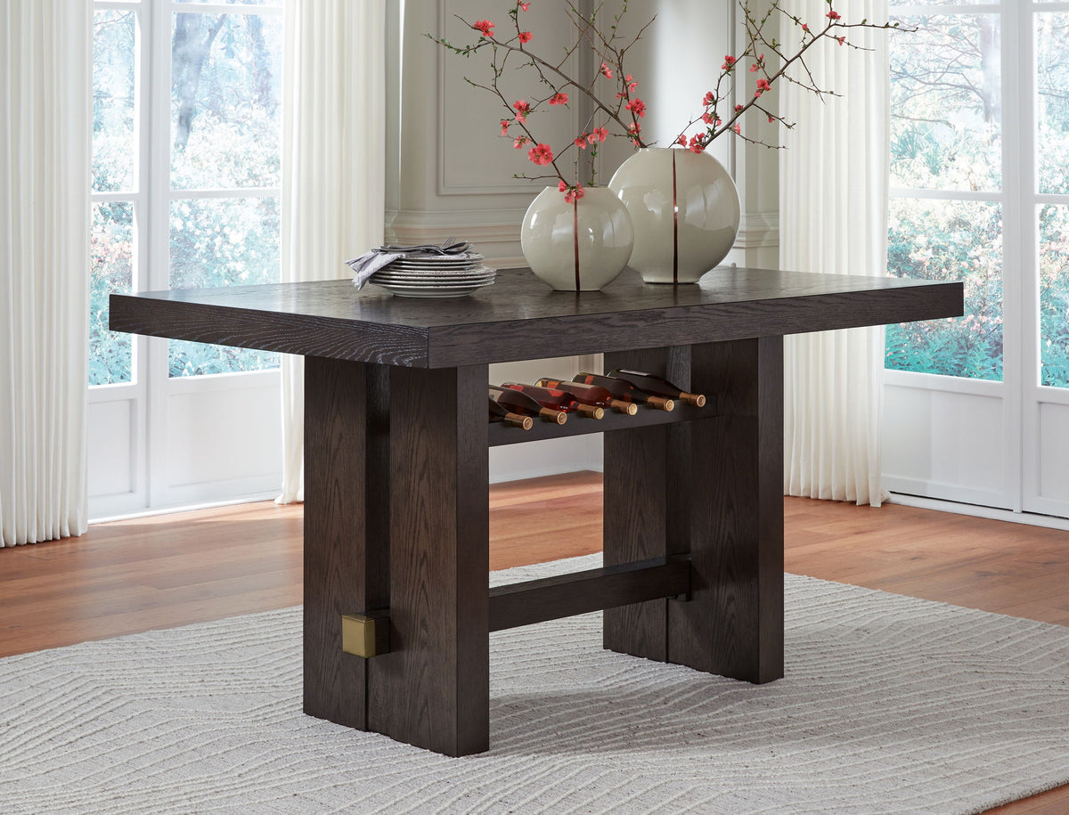 Burkhaus - Rectangular Dining Room Counter Table - Dark Brown by Ashley – view 3