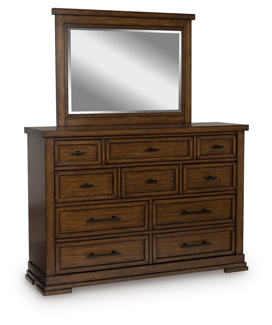 Taffenbrook - Dresser And Mirror - Medium Brown by Ashley – Dresser & Mirror