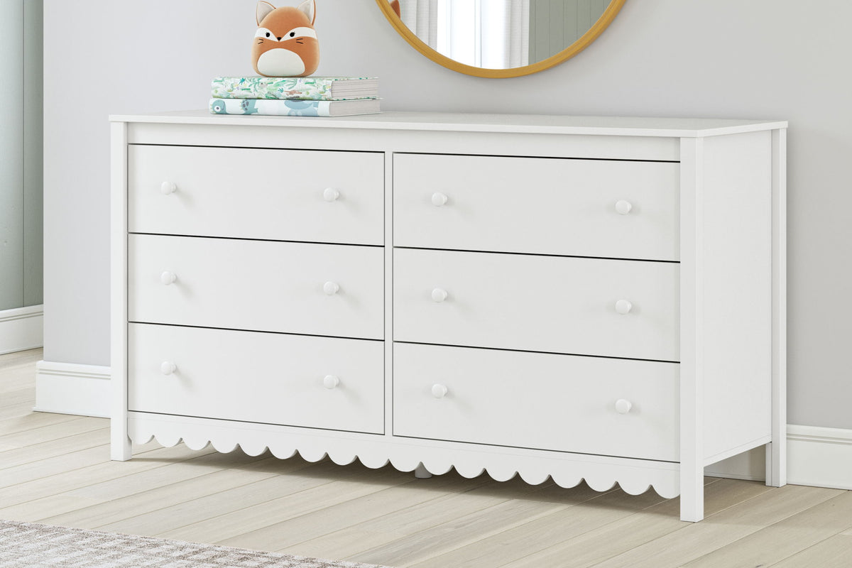Hallityn - Six Drawer Dresser - White by Ashley – view 3