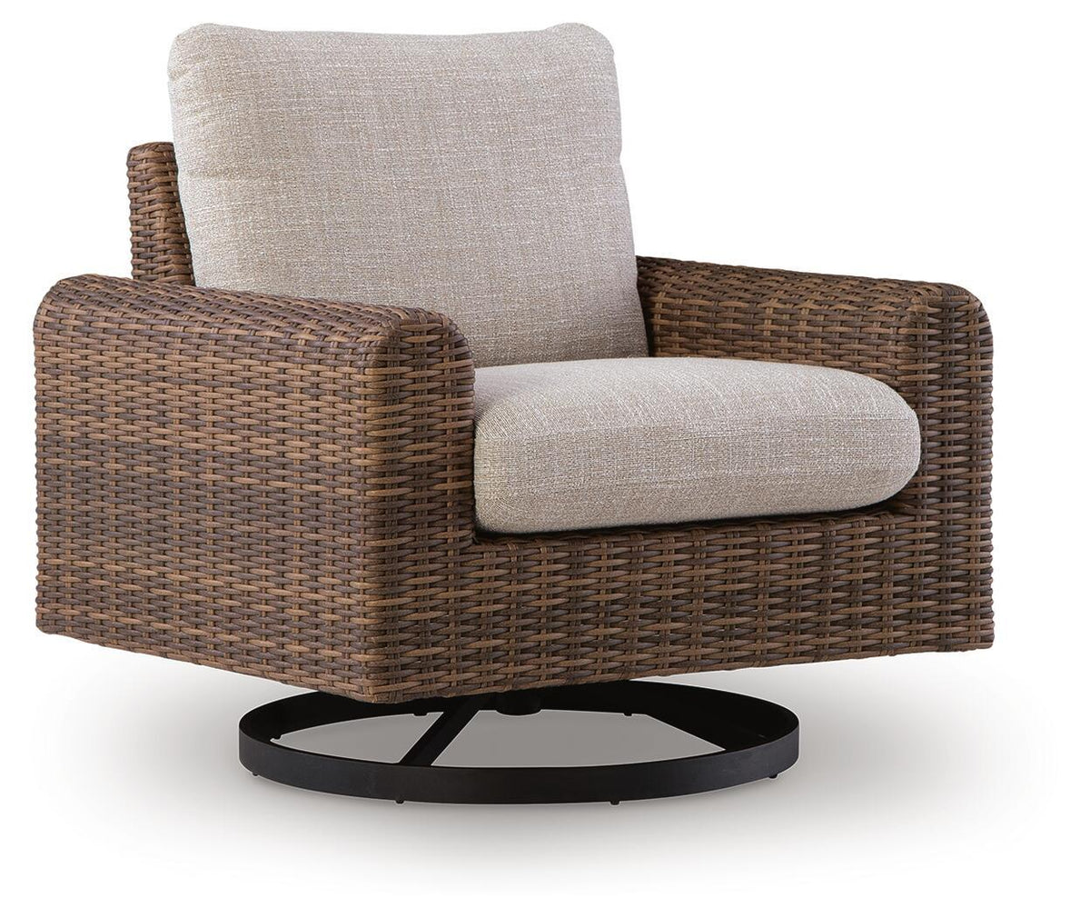 Dolan Creek - Swivel Lounge With Cushion - Gray / Brown by Ashley – Swivel Chairs
