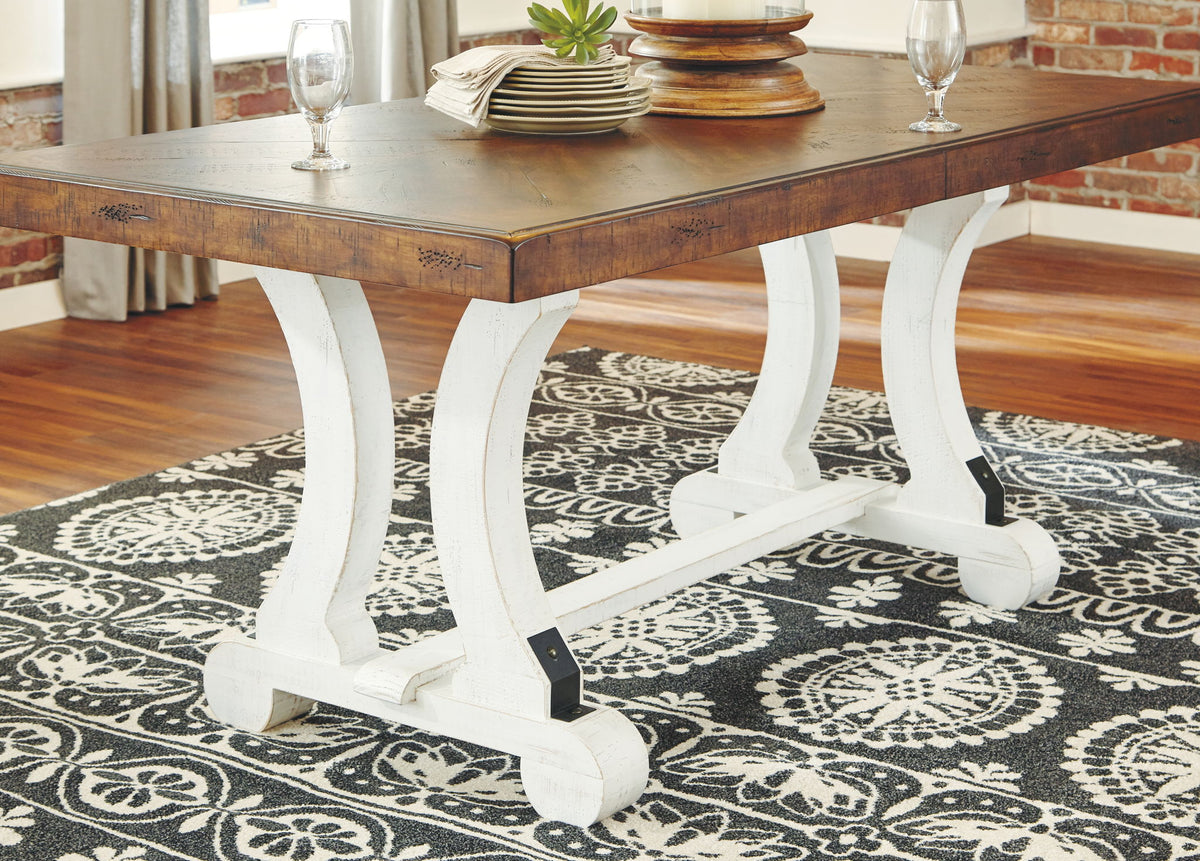 Valebeck - Rectangular Dining Room Table - White / Brown by Ashley – view 4