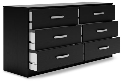 Finch - Six Drawer Dresser - 29'' Height - Black by Ashley – view 2