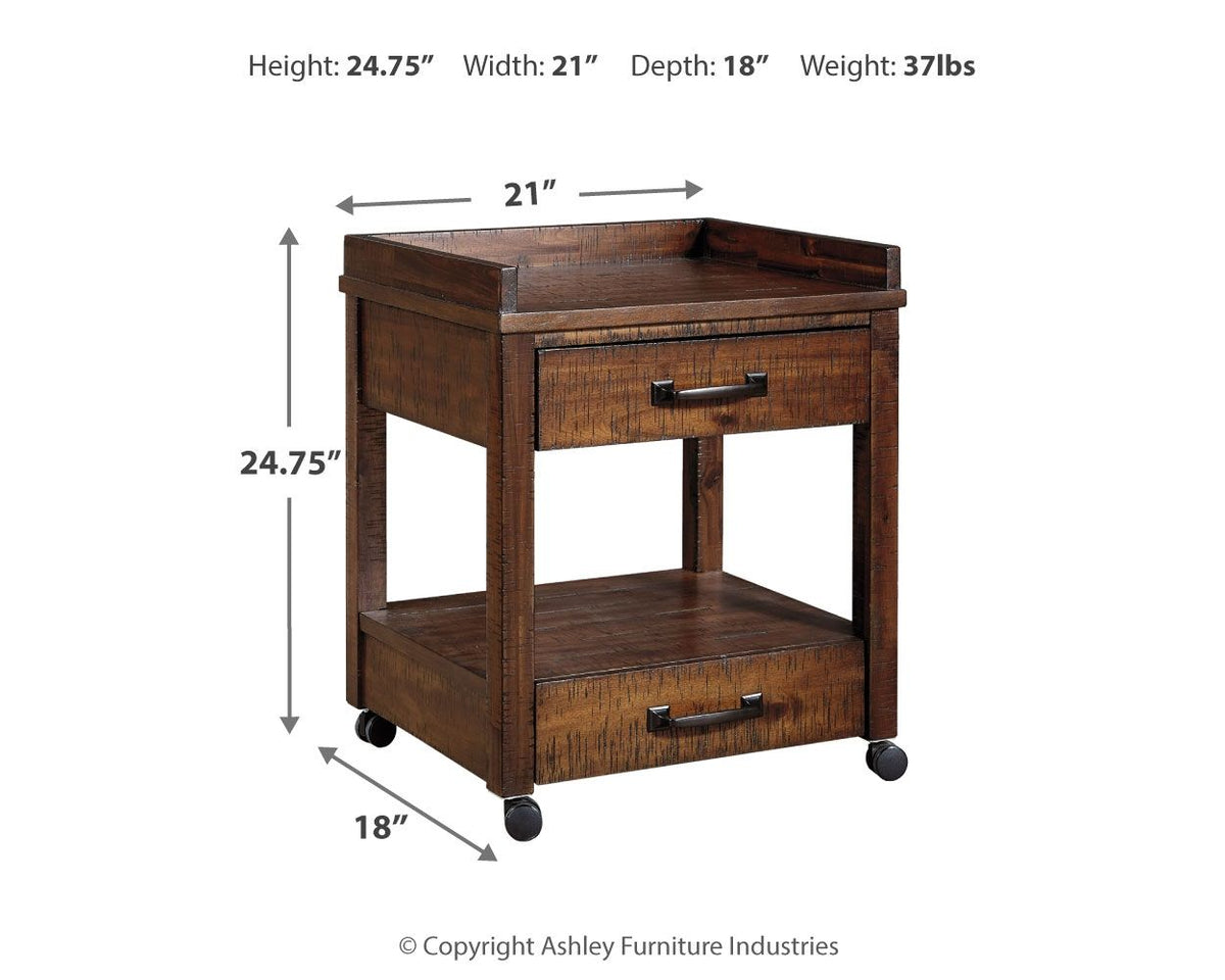 Baldridge - Printer Stand - Rustic Brown by Ashley – view 3