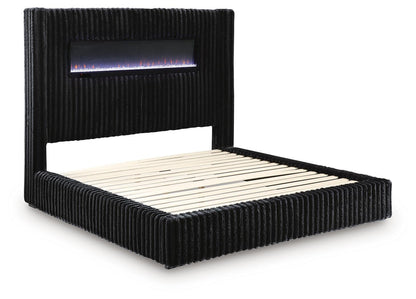Tayleena - Upholstered Bed With Fireplace And Wireless Audio by Ashley – view 2