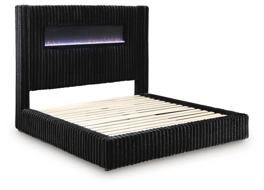 Tayleena - Upholstered Bed With Fireplace And Wireless Audio by Ashley – view 2