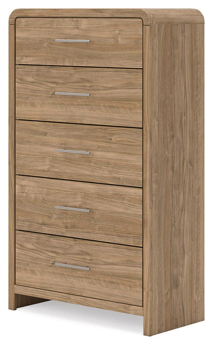 Gramburg - Five Drawer Chest - Warm Natural Brown by Ashley – view 2