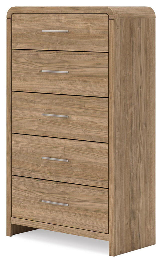 Gramburg - Five Drawer Chest - Warm Natural Brown by Ashley – view 2