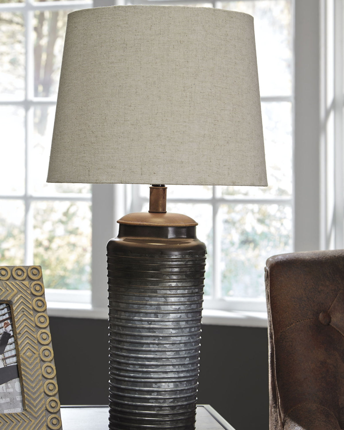 Norbert - Metal Table Lamp (Set of 2) - Gray by Ashley – view 2