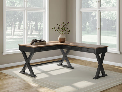 Wildenauer - Home Office Desk And Return - Brown / Black by Ashley – view 3