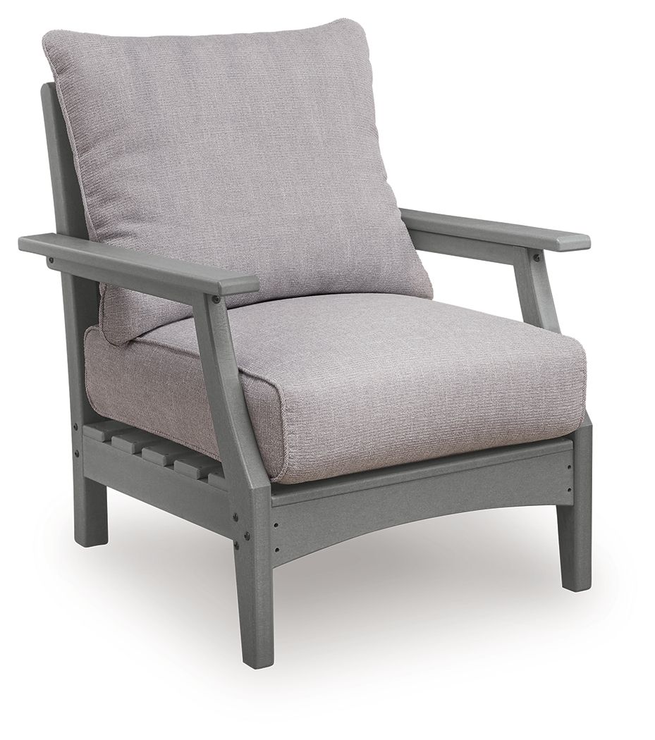 Cove Beach - Lounge Chair With Cushion (Set of 2) - Gray by Ashley – view 3