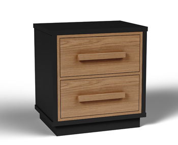 Kozmour - Two Drawer Night Stand - Black / Brown by Ashley – Accent Nightstands