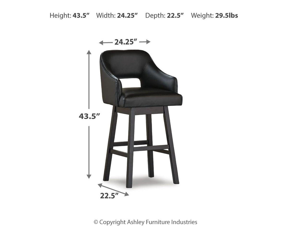 Tallenger - Upholstered Swivel Barstool (Set of 2) by Ashley – view 7