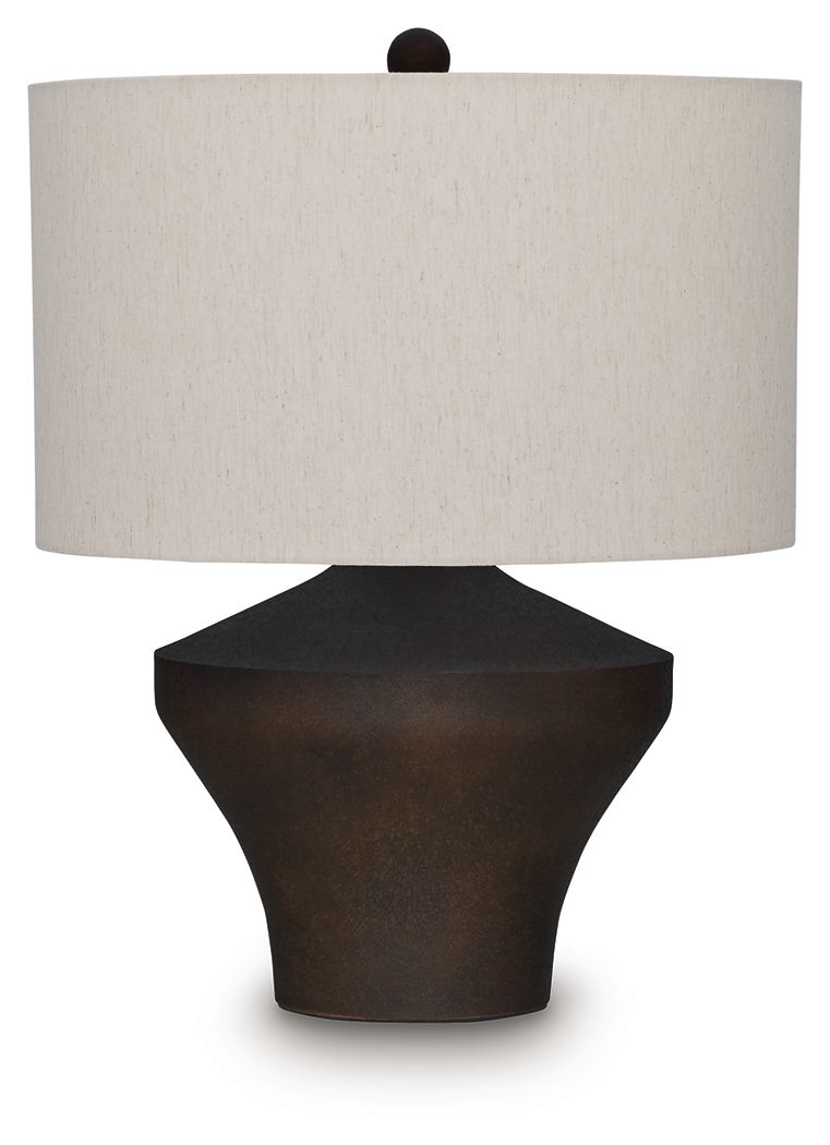 Dolanham - Metal Table Lamp - Distressed Brown by Ashley – Table Lamps