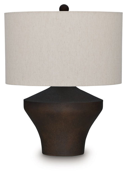Dolanham - Metal Table Lamp - Distressed Brown by Ashley – Table Lamps