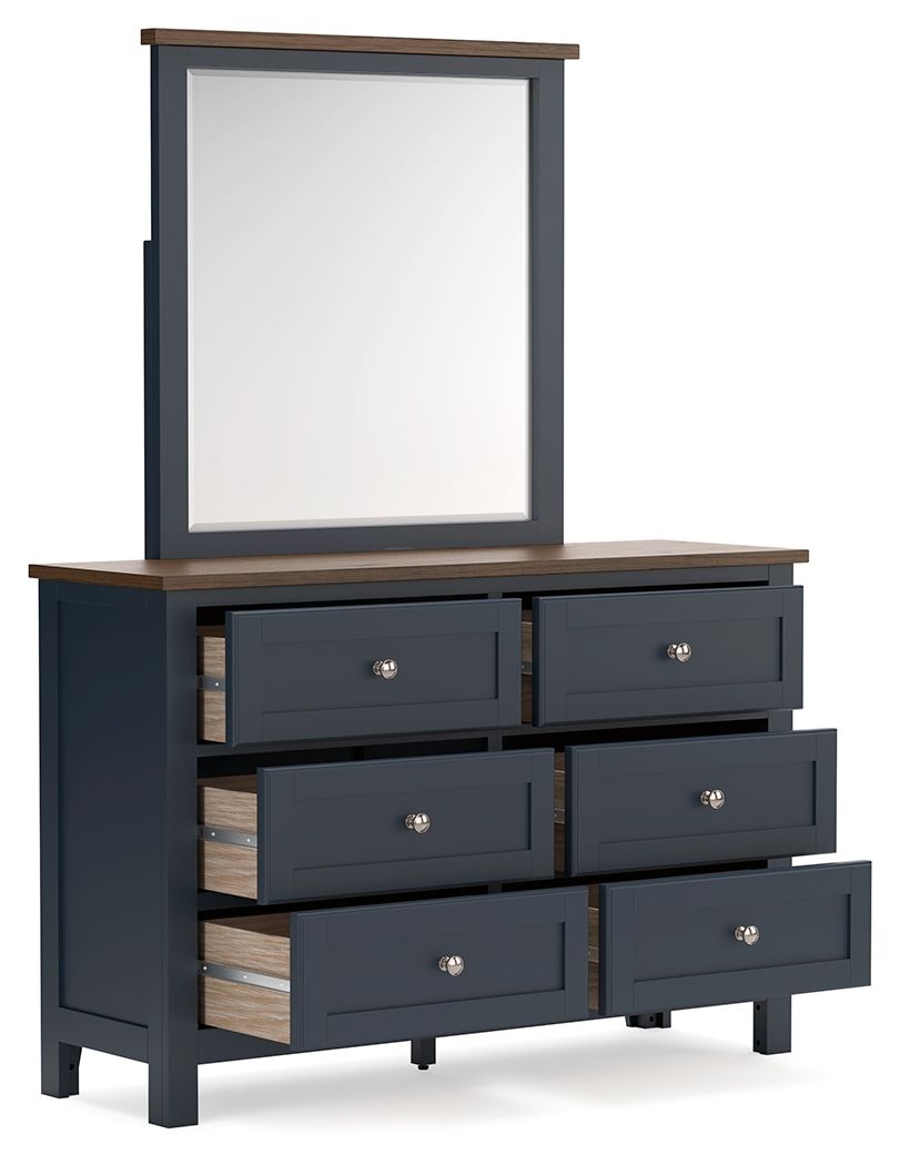 Landocken - Dresser and Mirror - Brown / Blue by Ashley – view 4