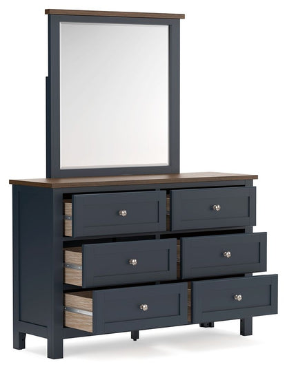 Landocken - Dresser and Mirror - Brown / Blue by Ashley – view 4