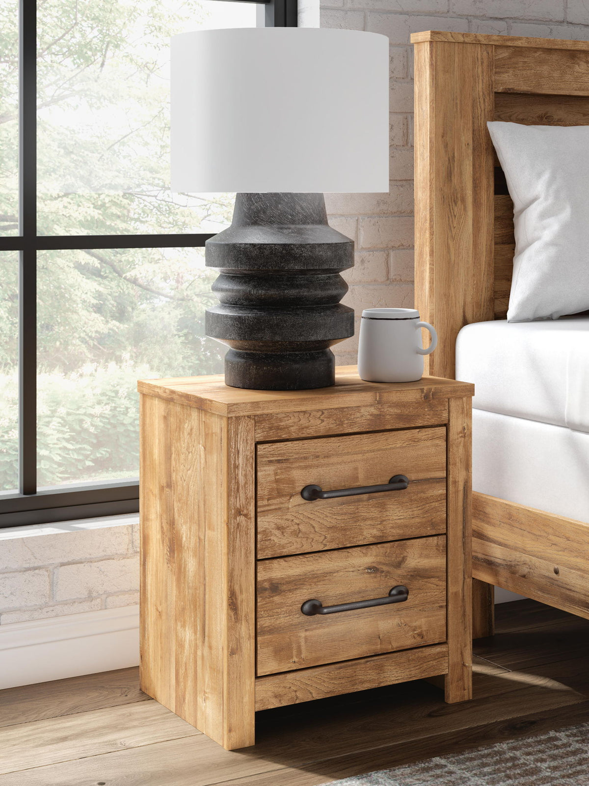 Maystonna - Two Drawer Night Stand - Brown – view 2