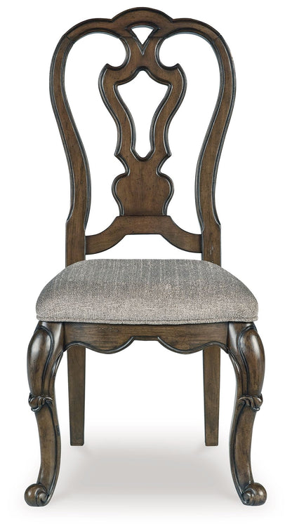 Maylee - Dining Upholstered Side Chair (Set of 2) - Dark Brown by Ashley – view 3