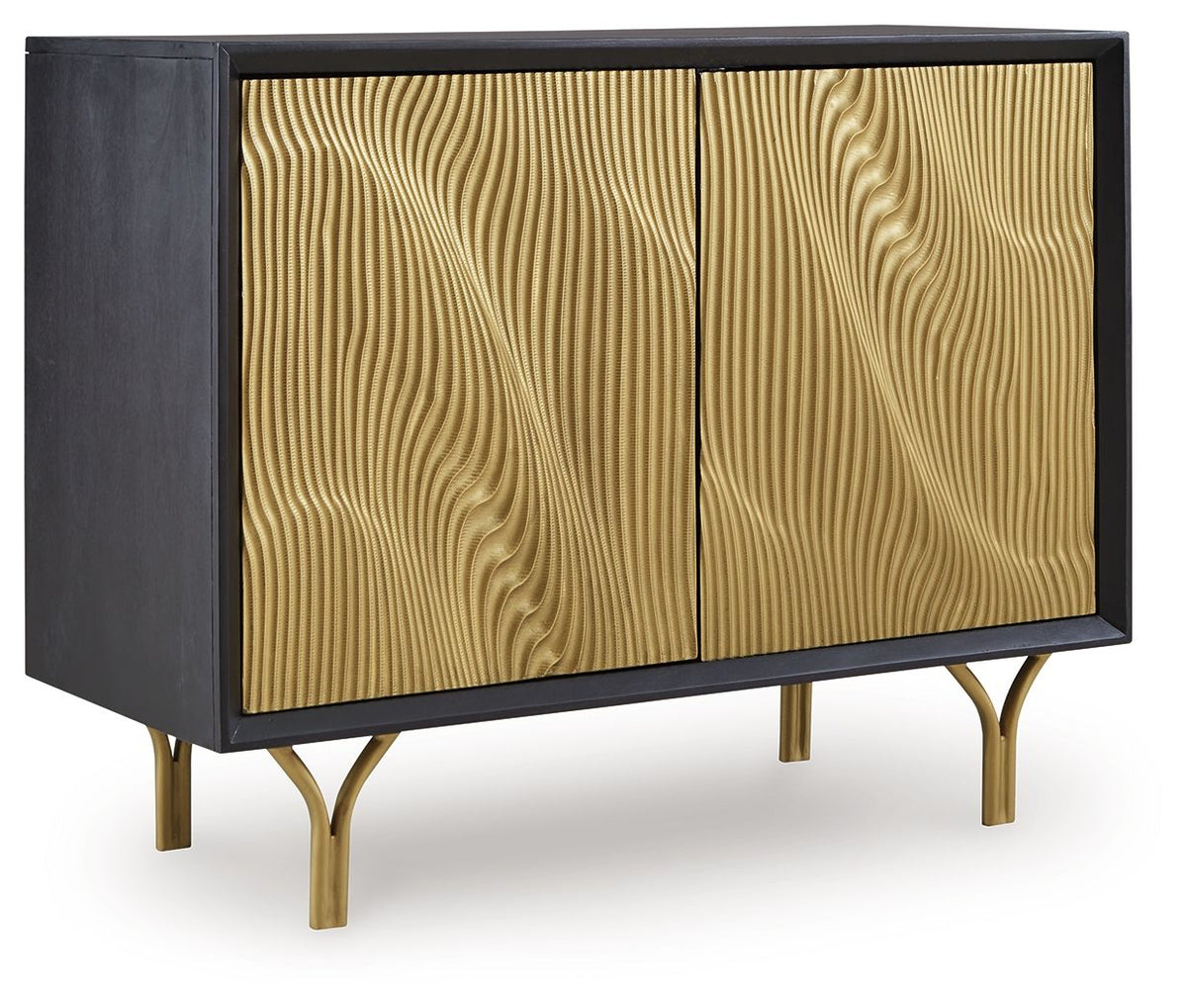 Tayner - Accent Cabinet - Black / Gold Finish by Ashley – Accent Cabinets