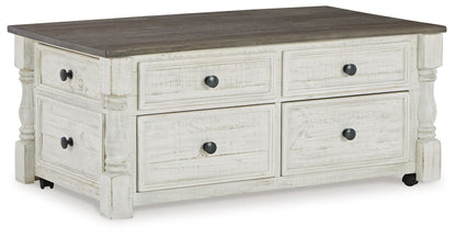 Havalance - Lift Top Cocktail Table with Storage Drawers - White / Gray by Ashley – Cocktail Tables