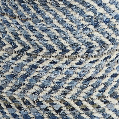 Chevron - Pouf - Blue by Ashley – view 2