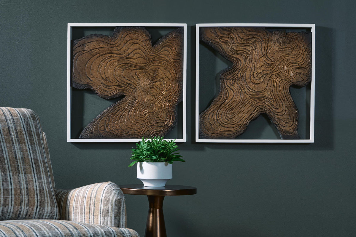 Landley - Wall Decor Set (Set of 2) - Brown / White by Ashley – view 3