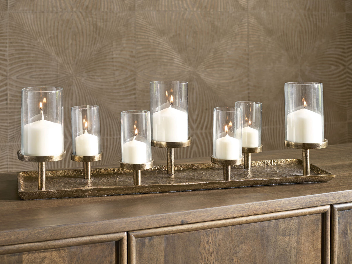 Wallmond - Candle Holder - Antique Brass Finish by Ashley – view 4