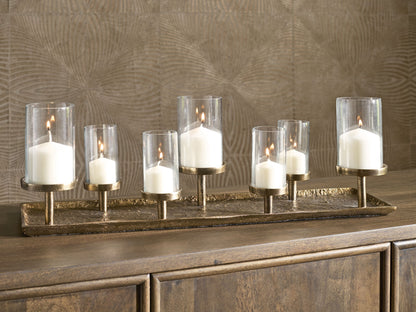 Wallmond - Candle Holder - Antique Brass Finish by Ashley – view 4