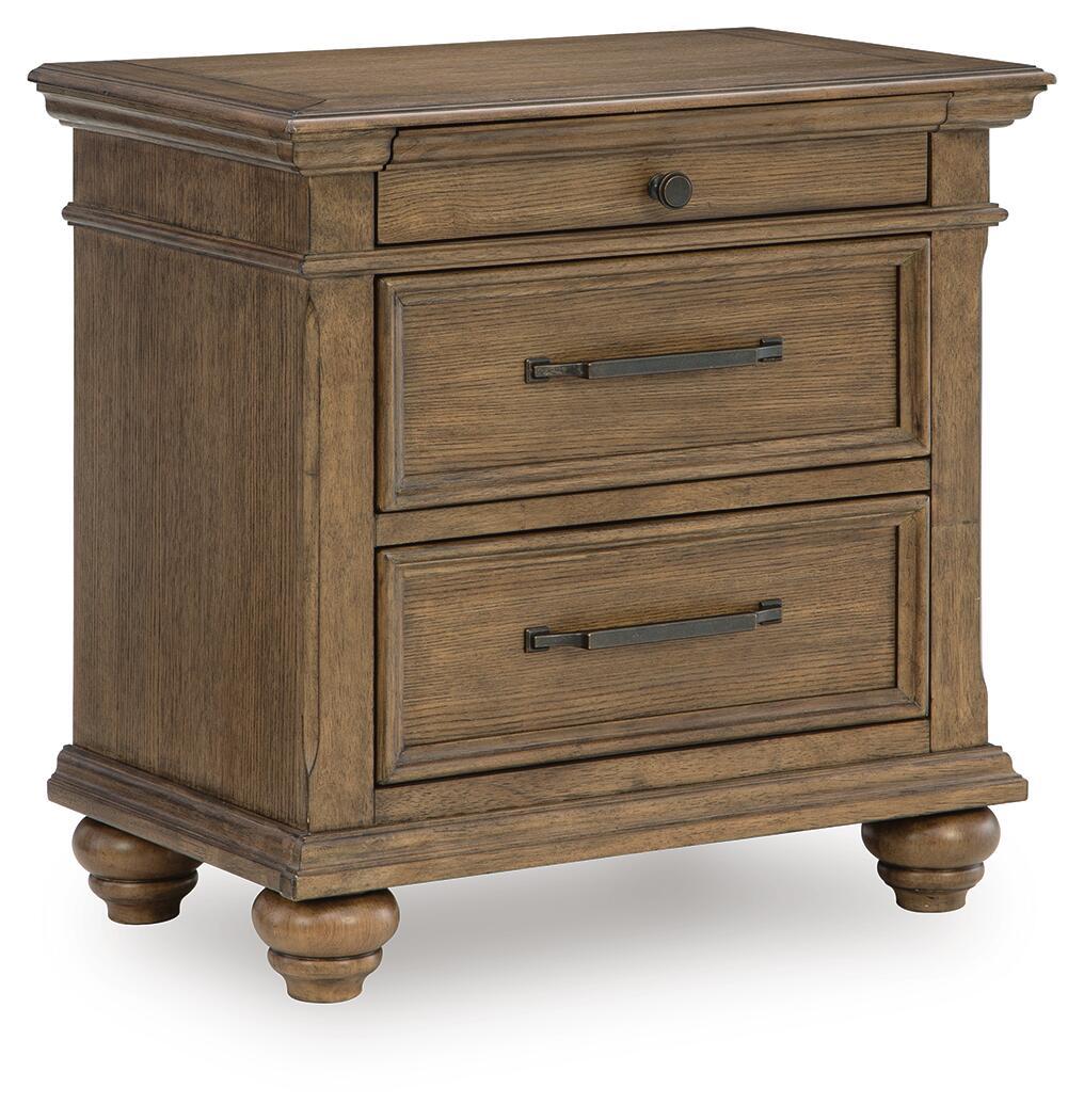 Karallin - Three Drawer Night Stand - Medium Brown by Ashley – Accent Nightstands