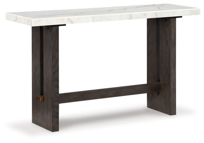 Burkhaus - Sofa Table - White / Dark Brown by Ashley – Sofa Tables