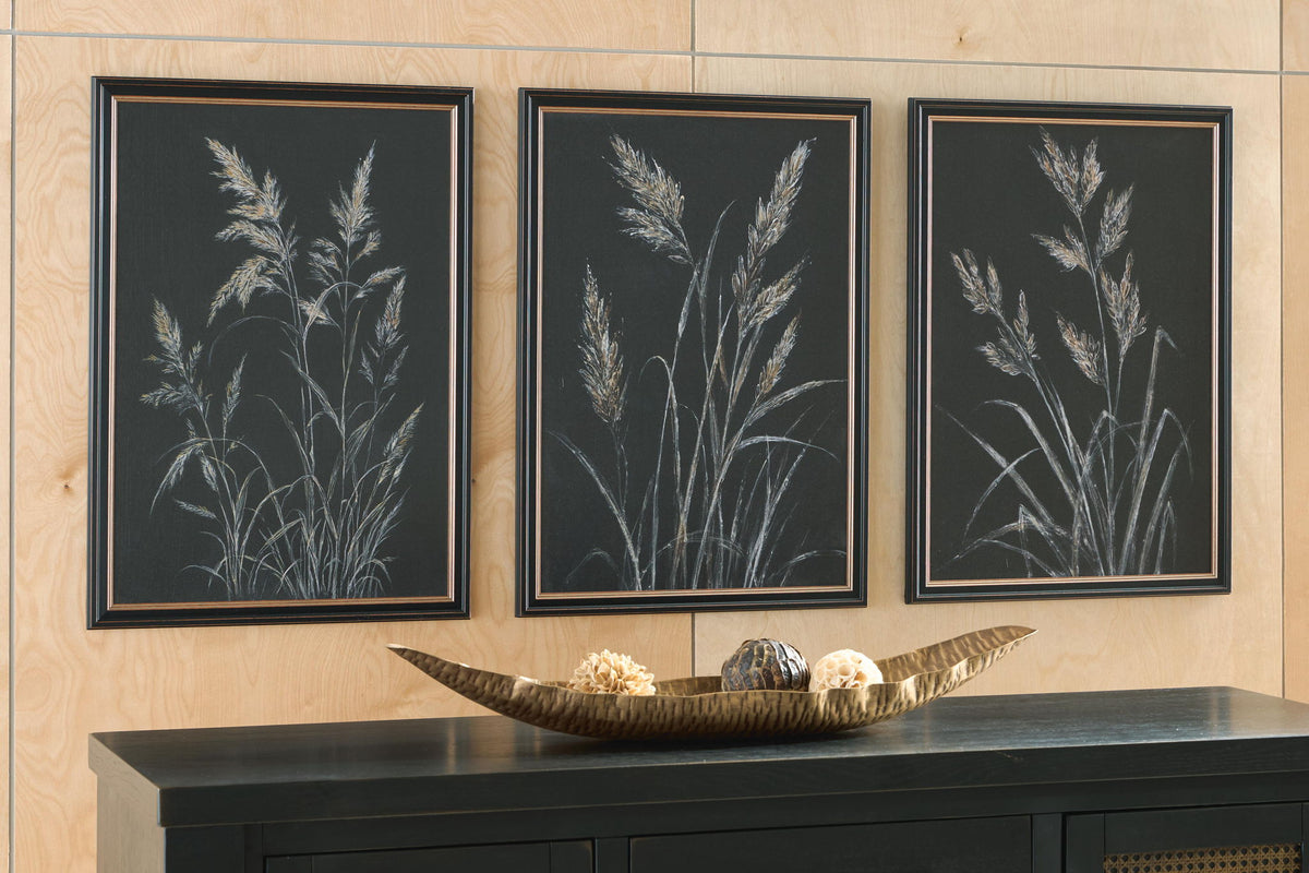Janisburg - Wall Art Set (Set of 3) - Black / White / Brown by Ashley – view 2